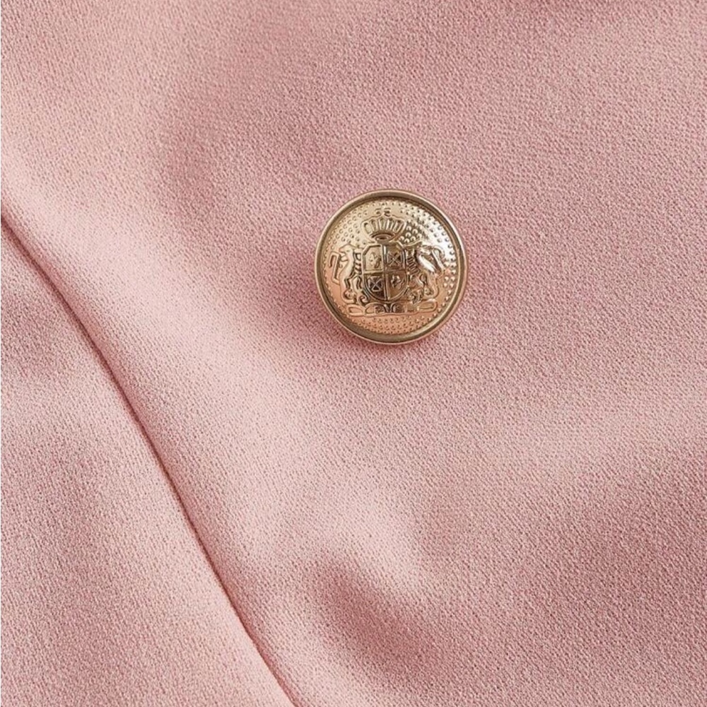 Pink Ruffled A-Line Long Sleeve Dress - Picture 4 of 8